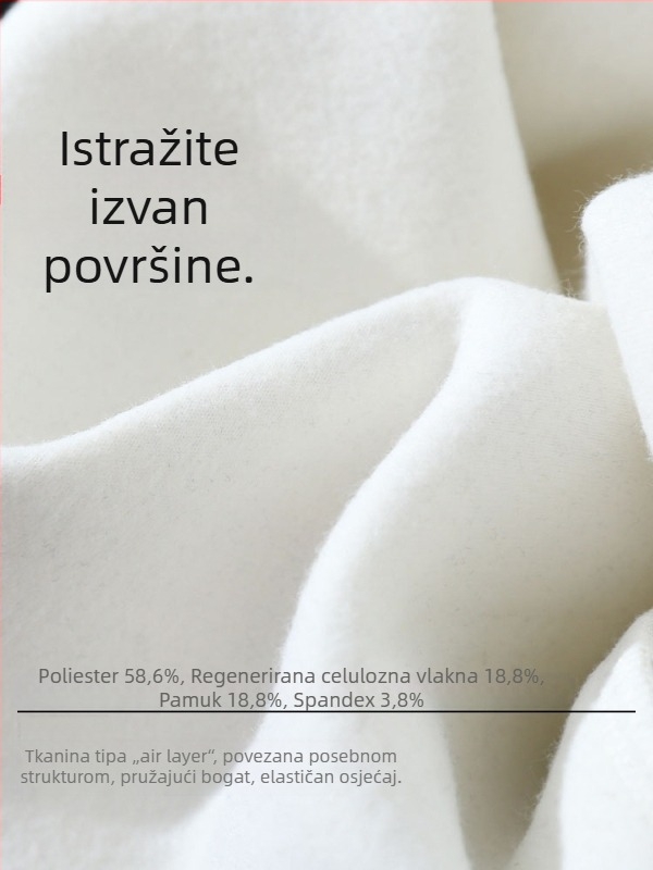Ženski dvodijelni sportski set: jakna s kapuljom otporna na vjetar i ravne casual hlače u usklađenoj boji