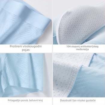 Muške bokserice od ledene svile, ultra-tanke, antibakterijske 10A, 120S, prozračne, bezšivne, geometrijski jacquard