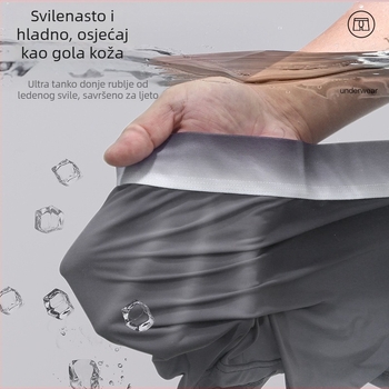 Ljetne muške bokserice od Ice Silk, prozračne, antibakterijska prepona, srednji struk, udobne, plus size, brzo sušeće