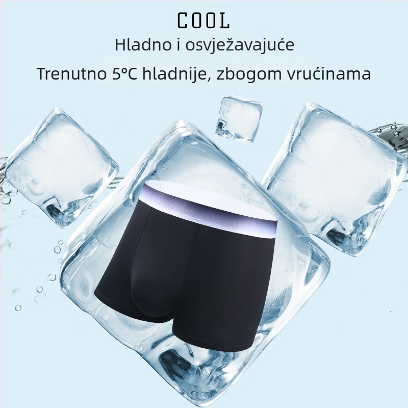 Ljetne muške bokserice od Ice Silk, prozračne, antibakterijska prepona, srednji struk, udobne, plus size, brzo sušeće