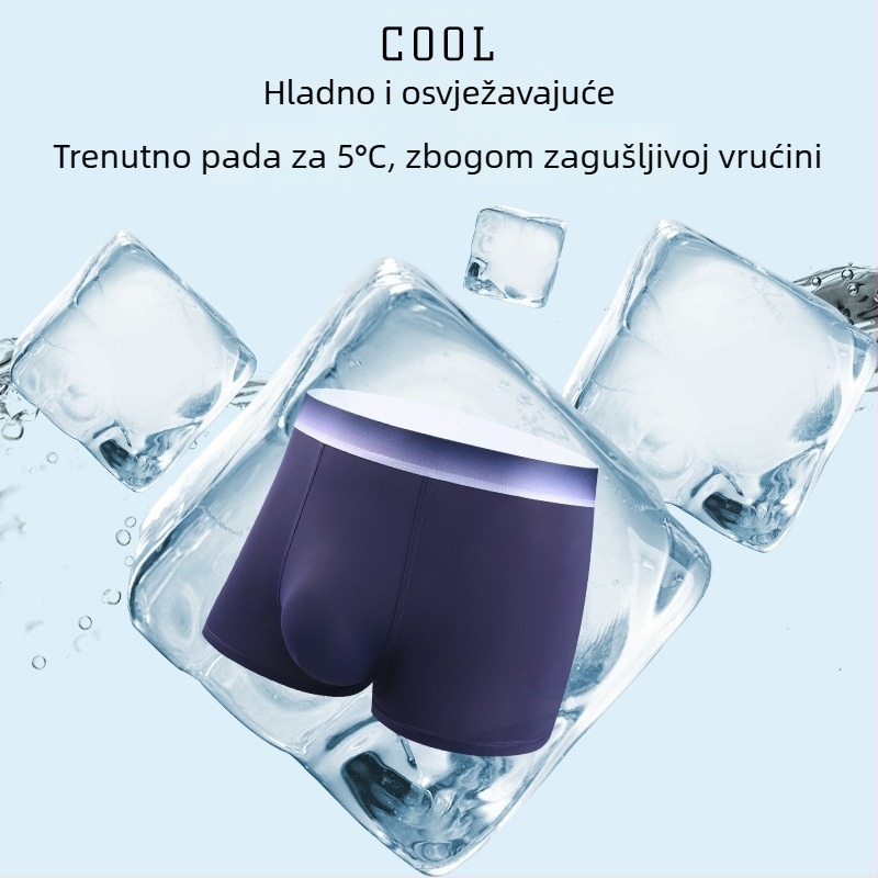 Ljetne muške bokserice od Ice Silk, prozračne, antibakterijska prepona, srednji struk, udobne, plus size, brzo sušeće