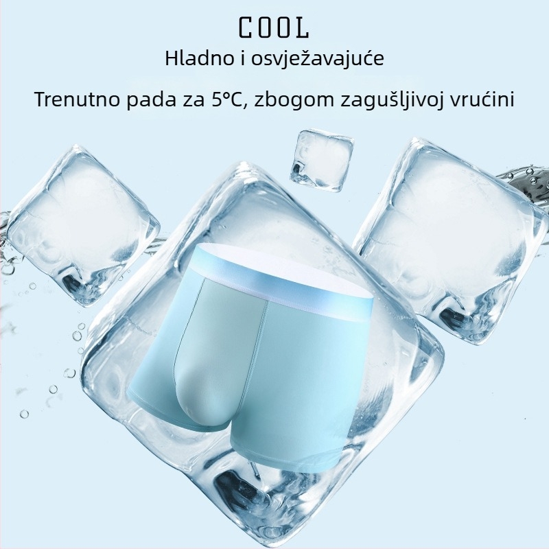 Ljetne muške bokserice od Ice Silk, prozračne, antibakterijska prepona, srednji struk, udobne, plus size, brzo sušeće