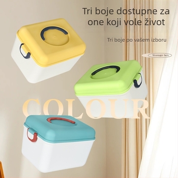Plastična kutija za skladištenje velikog kapaciteta za kućnu upotrebu – organiziranje dječjih predmeta, grickalica, kozmetike i lijekova