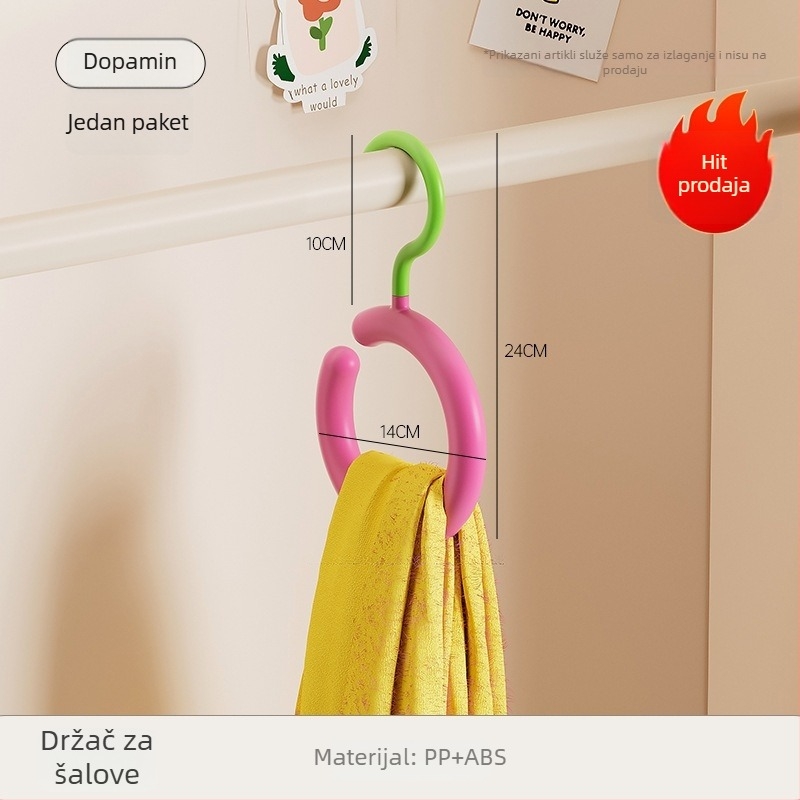 Dopamine stalak za šalove s rotirajućim kukama, kružni oblik, velik kapacitet za kravate i šalove