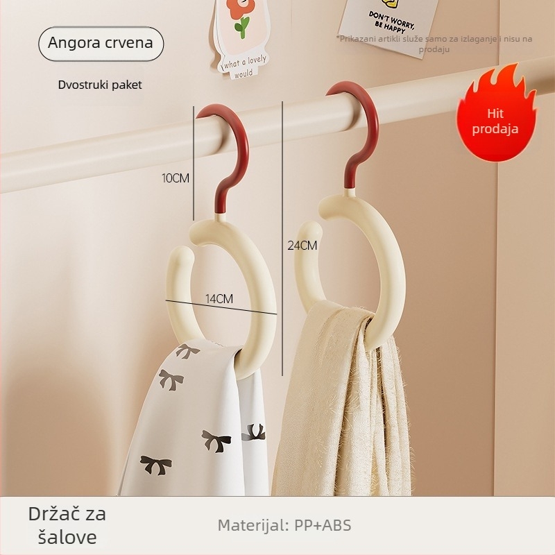 Dopamine stalak za šalove s rotirajućim kukama, kružni oblik, velik kapacitet za kravate i šalove