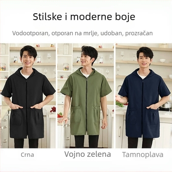 Muška bezrukavna pregača, vodootporna, otporna na ulje, prozračna, za ljetnu kuhinju, s tiskom logotipa