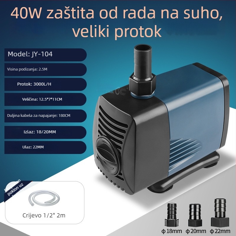 Izuzetno tiha podvodna pumpa za akvarije i ribnjake, mala donja usisna pumpa za cirkulaciju s promjenjivom frekvencijom