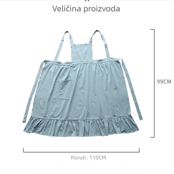 Vintage pregača s volanima, jednobojna 100% pamuk, debela, vodootporna, za kućnu upotrebu i pečenje