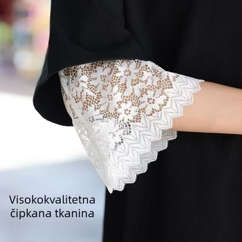 Čipkaste podlaktne rukavice, slobodnog kroja, poluprozirne, ljetna vanjska zaštita od sunca, prekrivanje ožiljaka