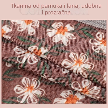 Ženska poluprać za kuhinju s motivom suncokreta, bez rukava, s velikim džepom
