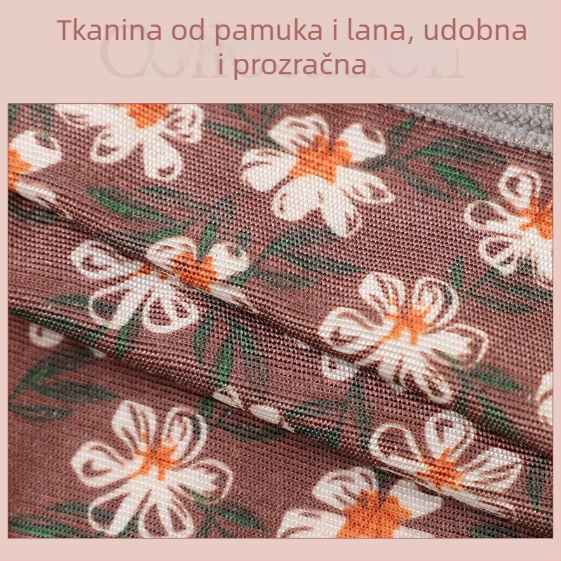 Ženska poluprać za kuhinju s motivom suncokreta, bez rukava, s velikim džepom