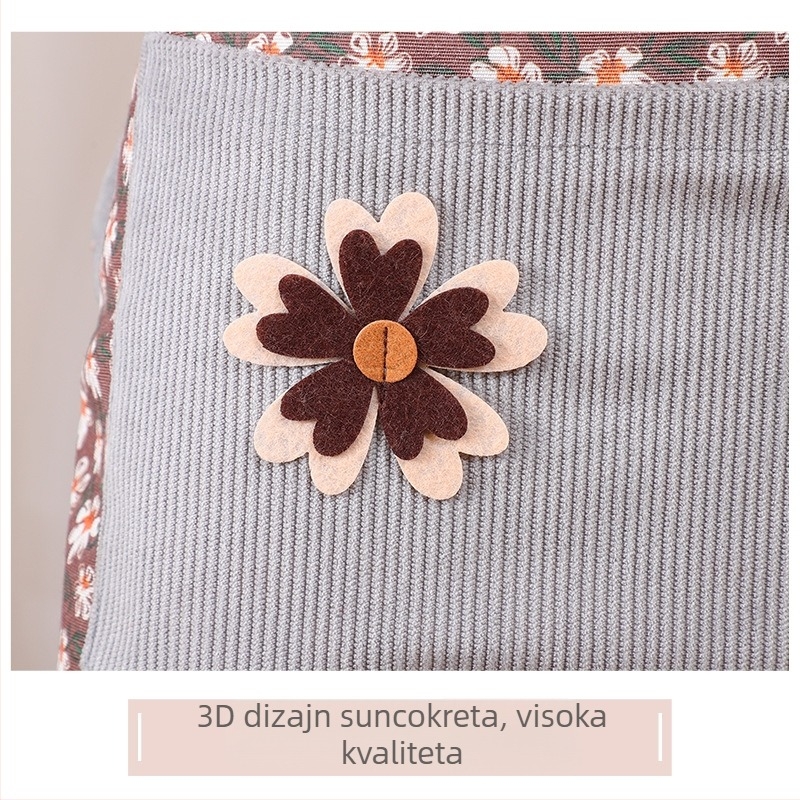 Ženska poluprać za kuhinju s motivom suncokreta, bez rukava, s velikim džepom