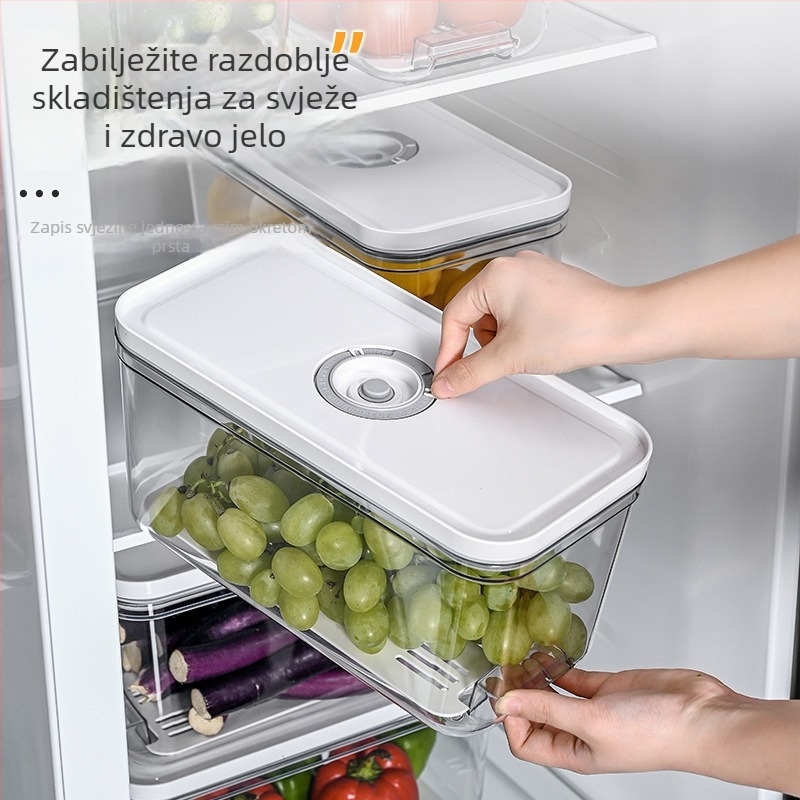 Vakuumska kutija za pohranu u hladnjaku s odjeljcima za porcije, plastika za prehranu