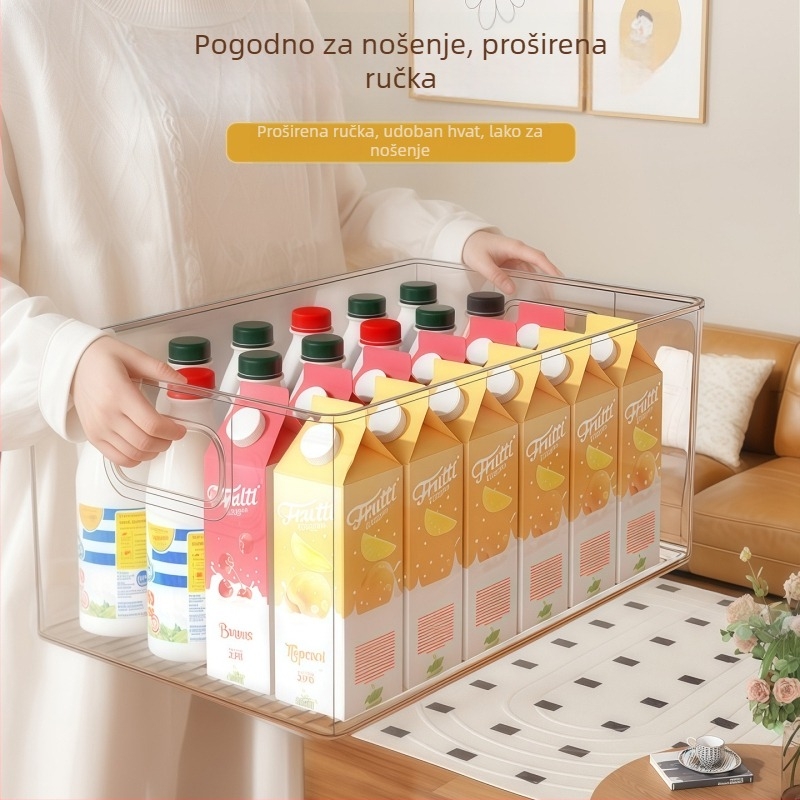 Prozirna akrilna plastična kutija za stolnu upotrebu, pravokutna i prozirna, za organiziranje užine, igračaka i sitnica