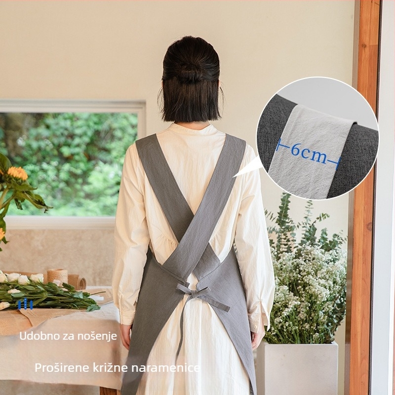 100% pamukova pregača s logom, za catering, cvjećarnu i kafić, vodootporna, unisex, s remenima