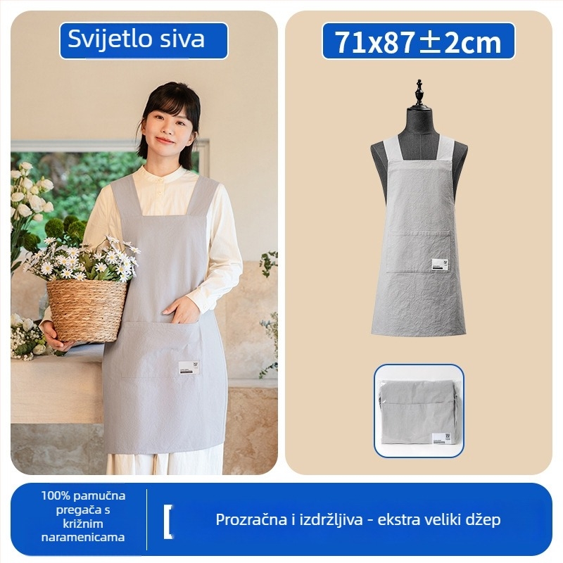 100% pamukova pregača s logom, za catering, cvjećarnu i kafić, vodootporna, unisex, s remenima