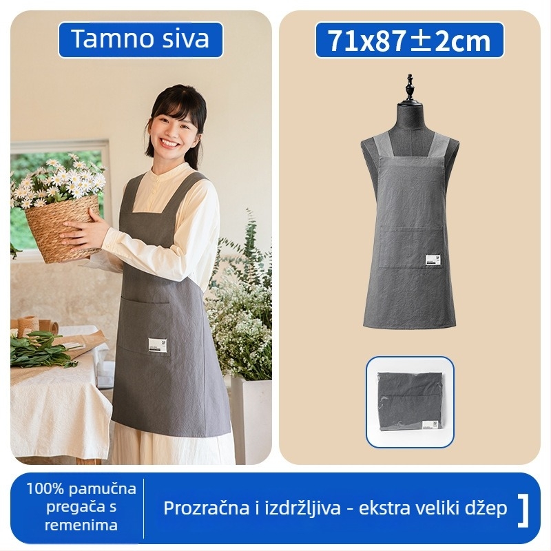 100% pamukova pregača s logom, za catering, cvjećarnu i kafić, vodootporna, unisex, s remenima