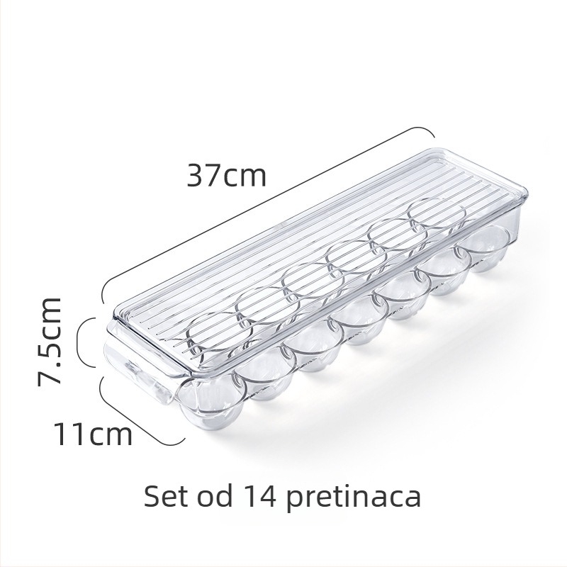 Kutija za jaja s poklopcem za hladnjak, plastična kutija za pohranu jaja, koja se može slagati