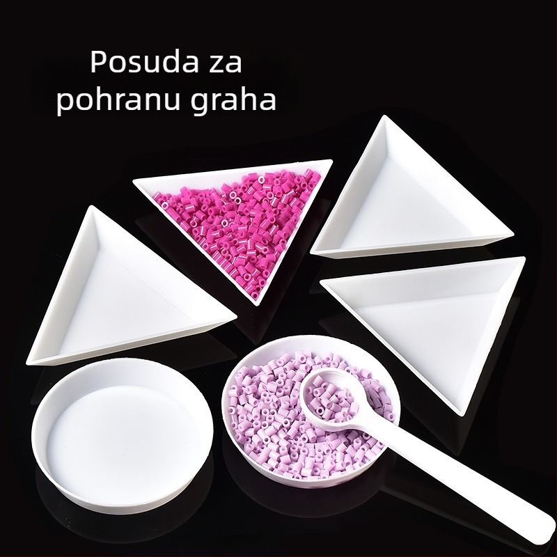 PP ekološki materijal, kutija za sortiranje perlica, trokutasti i kružni spremnik, bijela kutija za pohranu perlica