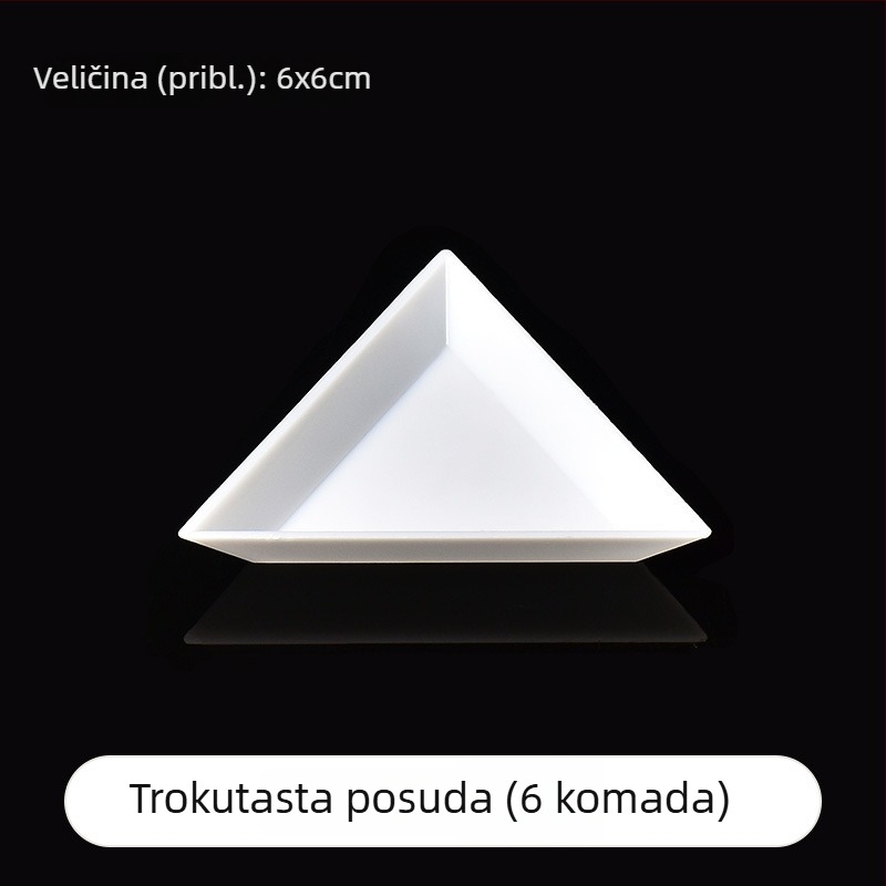 PP ekološki materijal, kutija za sortiranje perlica, trokutasti i kružni spremnik, bijela kutija za pohranu perlica