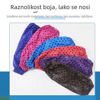 Ispisani mat kožni zaštitni rukavi, unisex, produžena duljina, cvjetni uzorak, šivanje s četiri uboda, za kuhinju i prehrambenu industriju