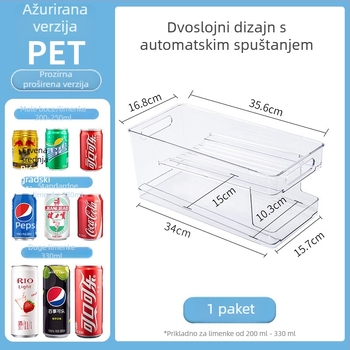 Dvostruki klizni organizator pića za hladnjak – za pivske i gazirane limenke