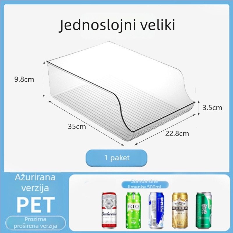 Dvostruki klizni organizator pića za hladnjak – za pivske i gazirane limenke