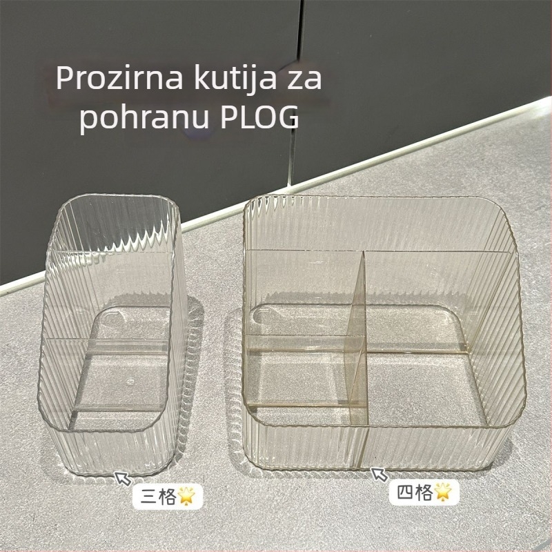 Četverokomorni prozirni akrilni organizator za kozmetiku i njegu kože