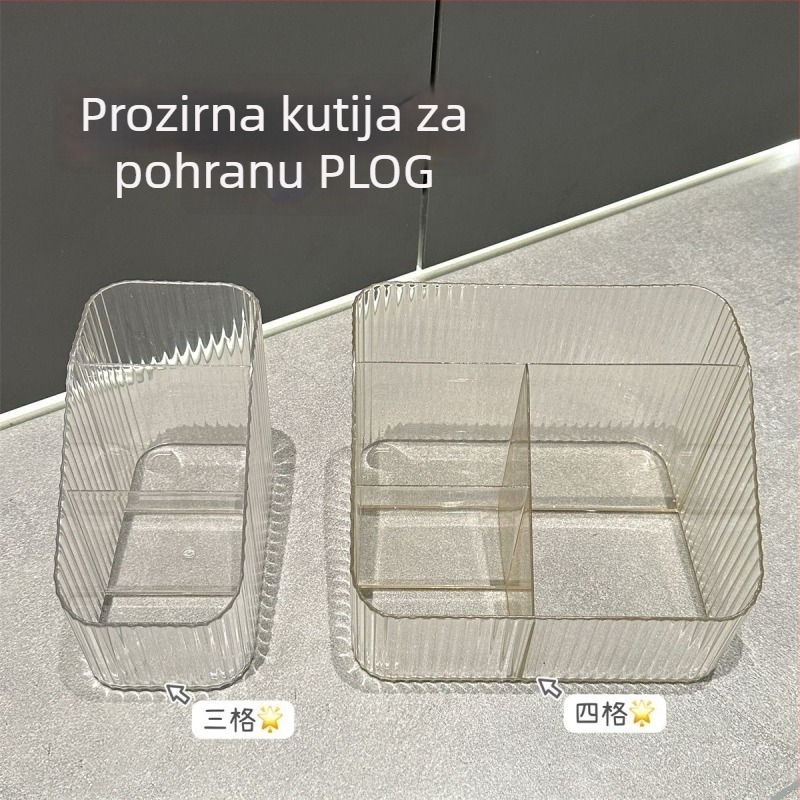 Četverokomorni prozirni akrilni organizator za kozmetiku i njegu kože