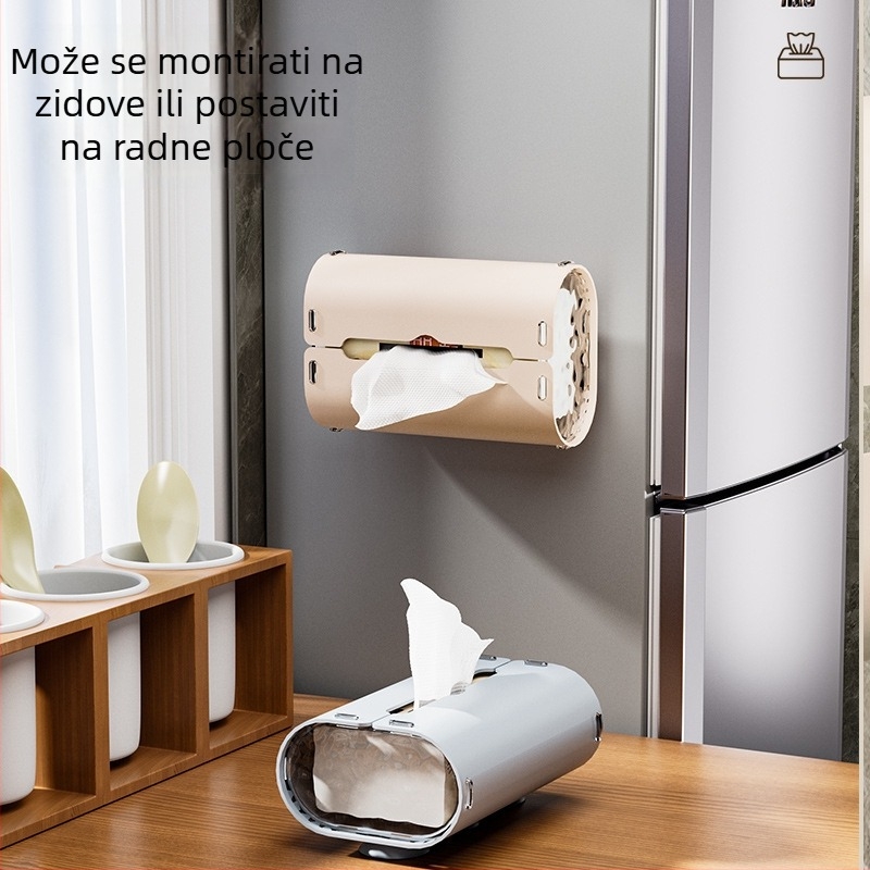 Zidna kutija za maramice s vakuumskim držačem, za kuhinju, kupaonicu i automobil.