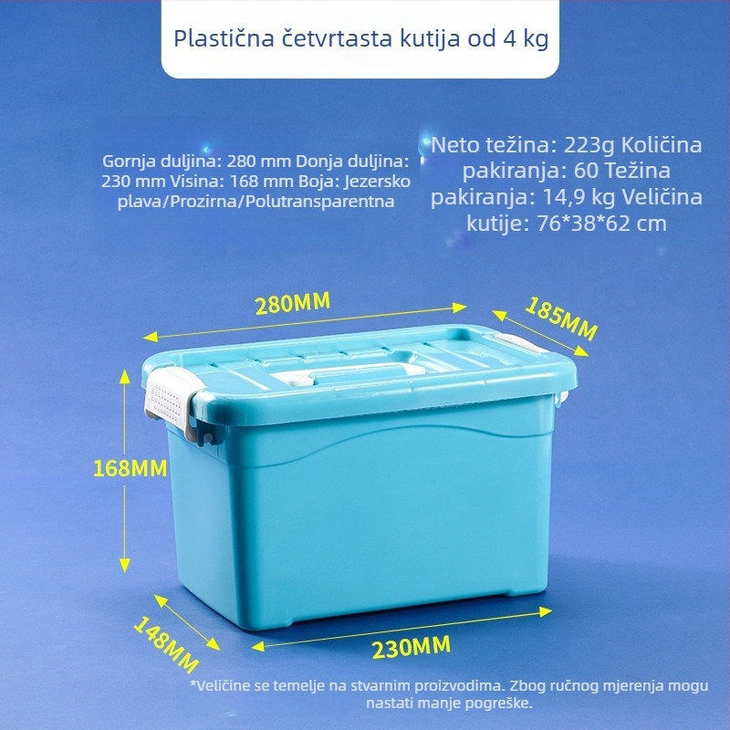Prijenosna plastična kutija za pohranu, stolni organizator, kutija za perle i sitnice