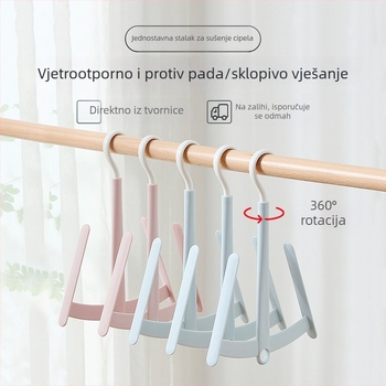 Stalak za sušenje cipela u obliku grane od PP za balkon, otporan na vjetar, fiksni, s kukicama