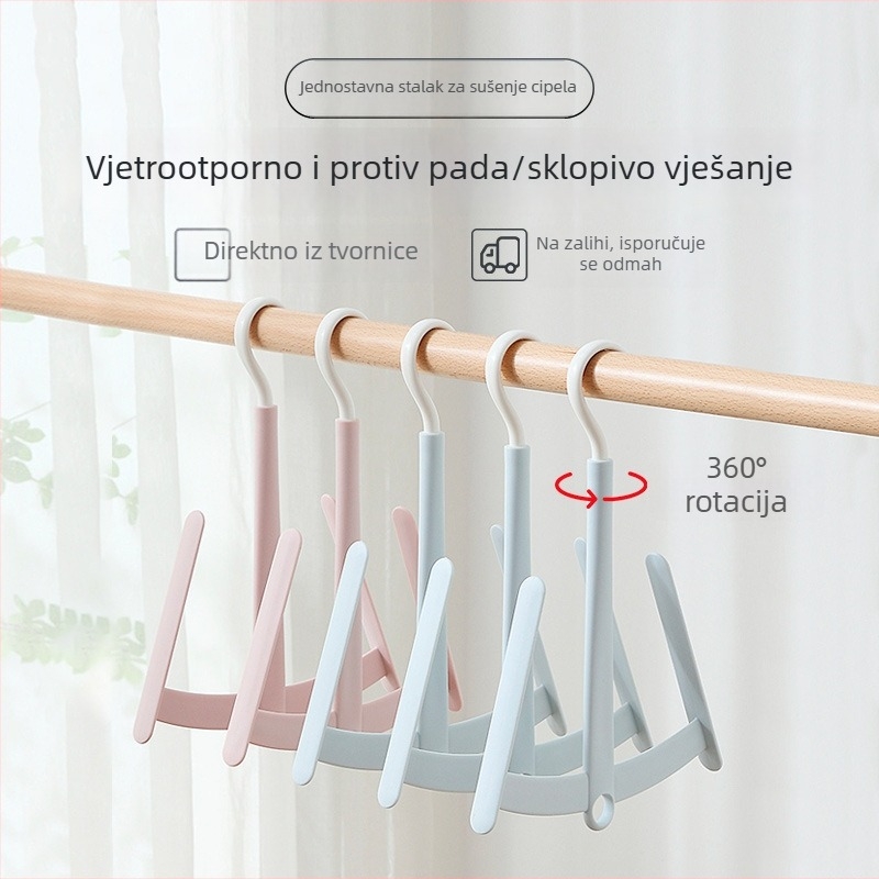 Stalak za sušenje cipela u obliku grane od PP za balkon, otporan na vjetar, fiksni, s kukicama