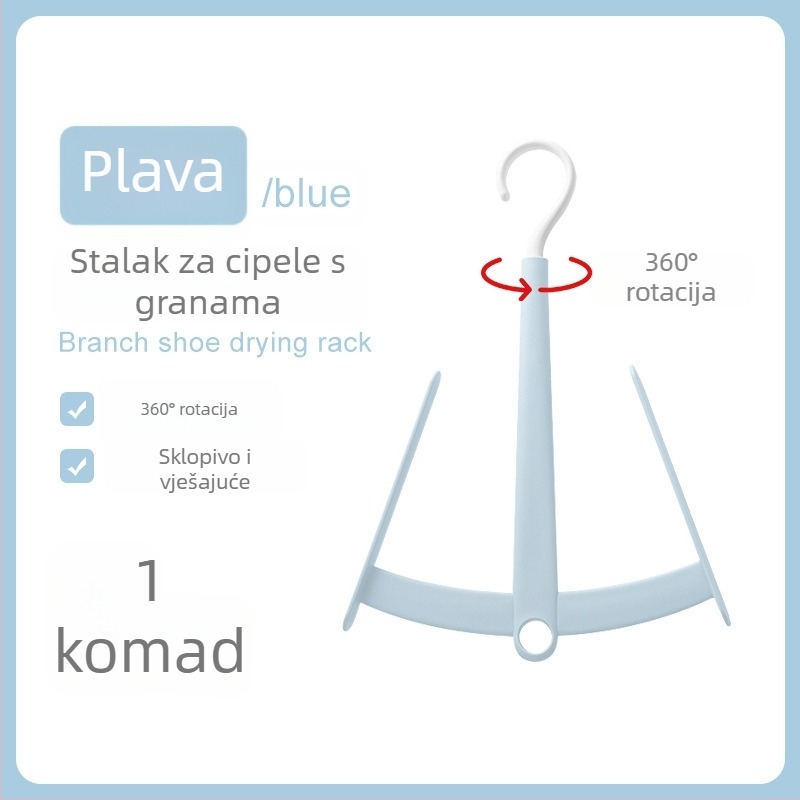 Stalak za sušenje cipela u obliku grane od PP za balkon, otporan na vjetar, fiksni, s kukicama
