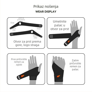 Prozračan lagani najlonski zaštitnik zapešća za istezanje i preopterećenje, unisex za sport badminton