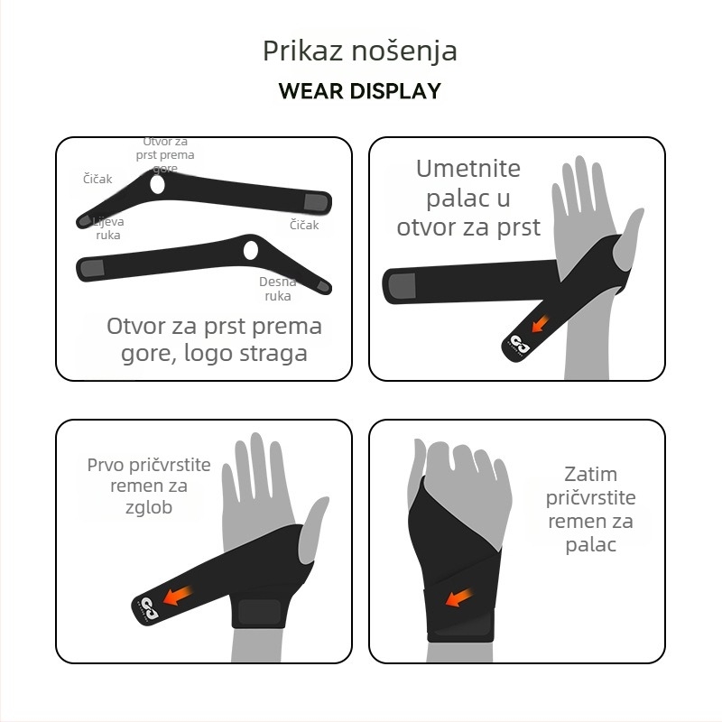 Prozračan lagani najlonski zaštitnik zapešća za istezanje i preopterećenje, unisex za sport badminton