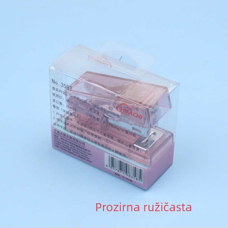 Kreativni mini prozirna spajalica — kompaktni prijenosni školski uredski set