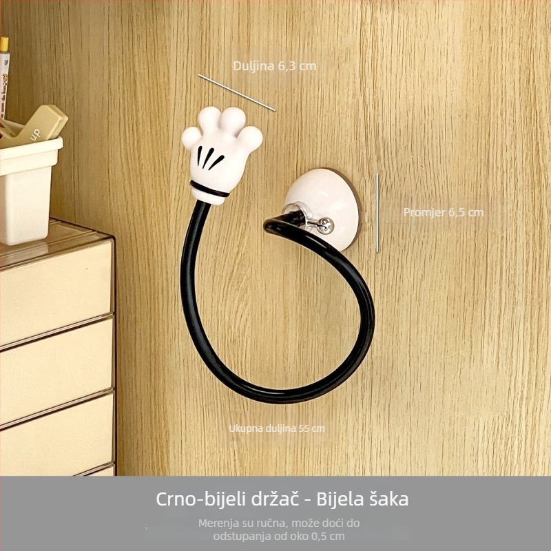 Zidni držač za ručnike s usisnom čašom, šipka za sušenje ručnika, balkon i kupaonica, moderni minimalistički dizajn