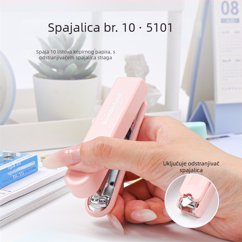 5101 Mini slatka spajalica s pritiskom palca, za spajanje do 10 stranica – školski pribor