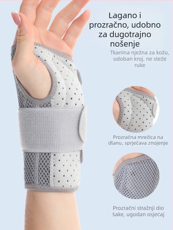 Fiksator zapešća s remenima i dvostrukom aluminijskom pločom za potporu zgloba