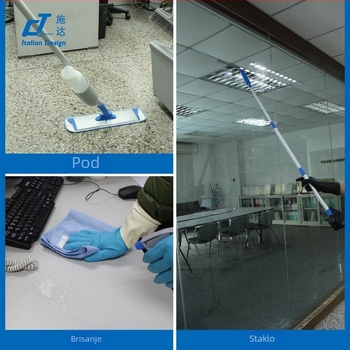 Mini kolica za čišćenje s kantom za mop na kotačićima i spremnikom za pohranu, čvrst plast