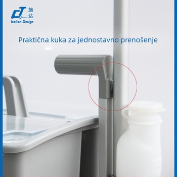 Mini kolica za čišćenje s kantom za mop na kotačićima i spremnikom za pohranu, čvrst plast