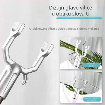 Nerđajući čelični izvlačni držač za odjeću za balkon, moderan minimalistički dizajn