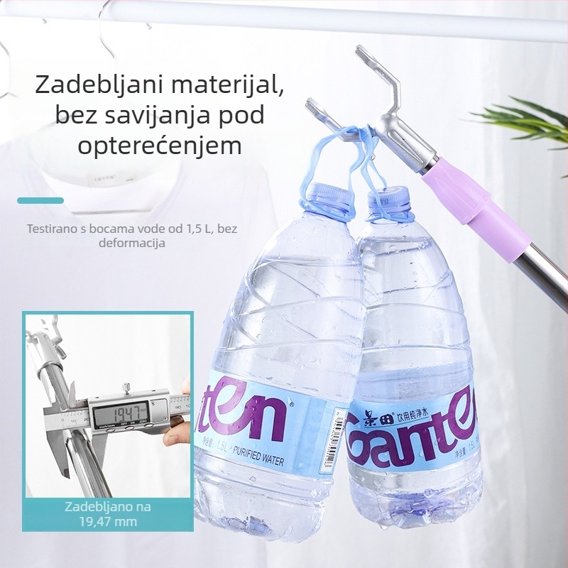 Nerđajući čelični izvlačni držač za odjeću za balkon, moderan minimalistički dizajn