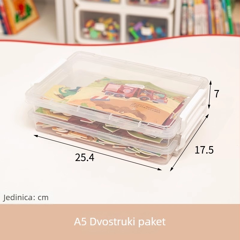 Deer kutija za pohranu puzzle dijelova s prozirnim pregradama – prašini otporan stolni organizator za dječje igračke, 6 L