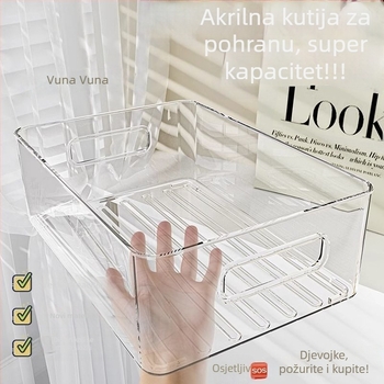 Akrilni stolni organizator za kozmetiku, grickalice i maske — proziran organizator za studentski dom