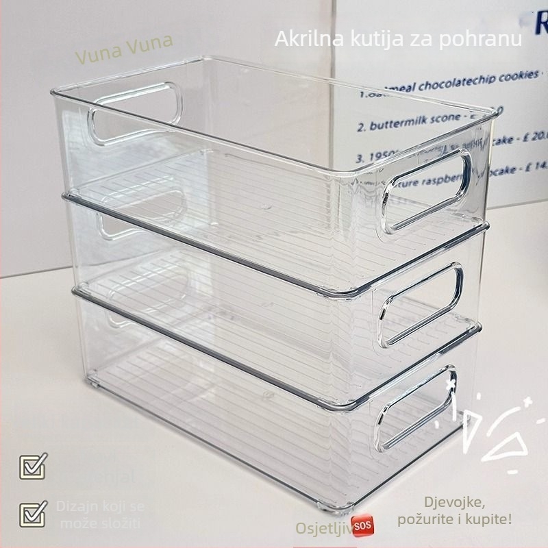 Akrilni stolni organizator za kozmetiku, grickalice i maske — proziran organizator za studentski dom