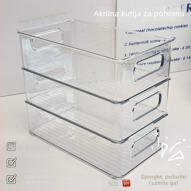 Akrilni stolni organizator za kozmetiku, grickalice i maske — proziran organizator za studentski dom