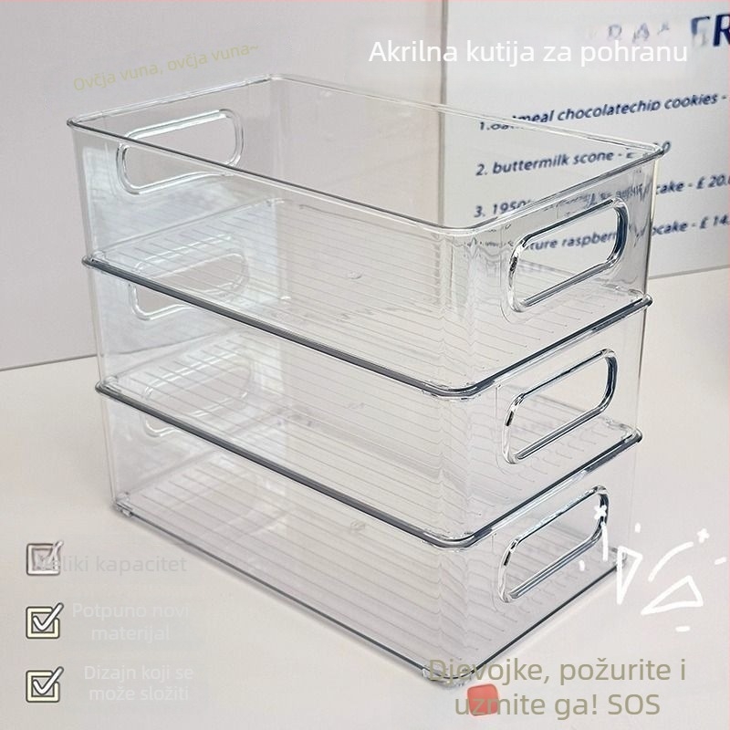 Akrilni stolni organizator za kozmetiku, grickalice i maske — proziran organizator za studentski dom