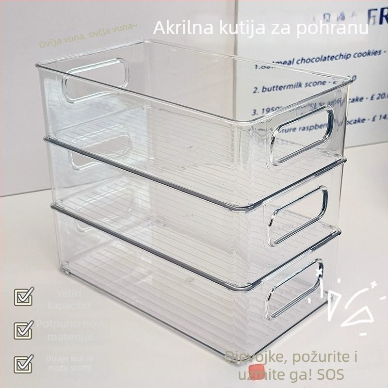 Akrilni stolni organizator za kozmetiku, grickalice i maske — proziran organizator za studentski dom